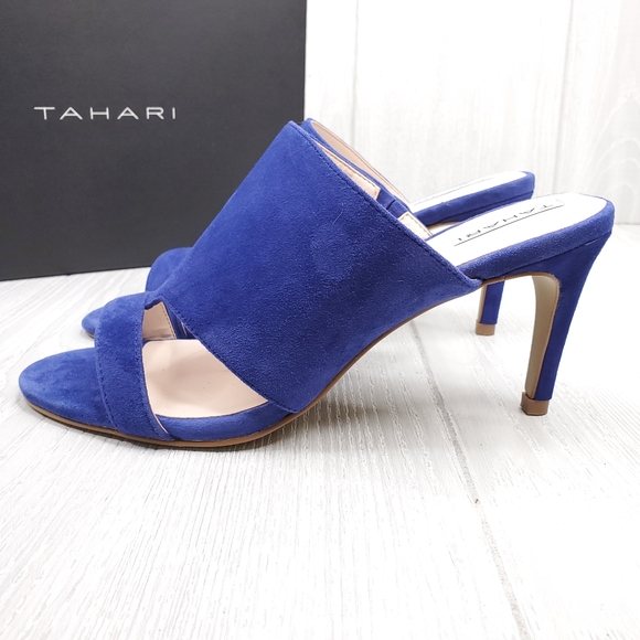 Tahari Adalicia Blue Suede Dress Shoes 8.5 - Picture 4 of 7